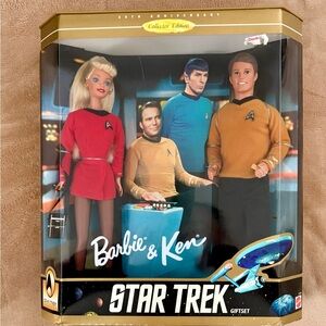 Mattel Barbie & Ken Star Trek Set - Red, Gold, Blue